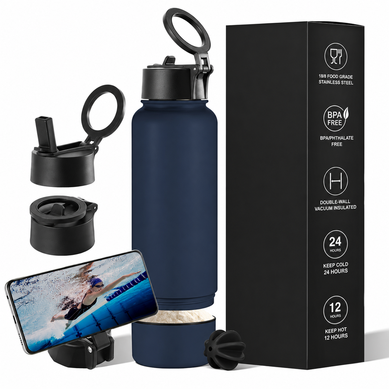 TermoSelfie 2 in 1 cu suport magnetic pentru telefon